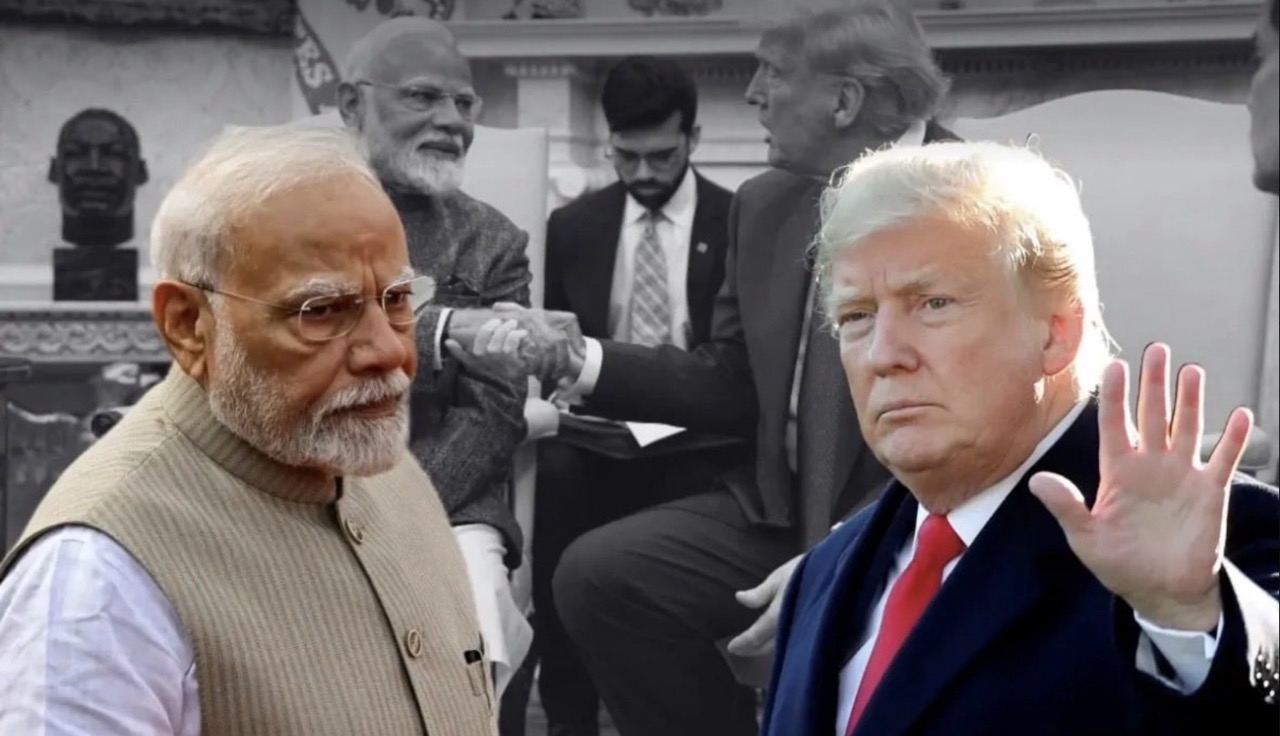 Composite image showing US President Donald Trump and Indian Prime Minister Narendra Modi, symbolizing US–India tensions over Russian oil imports