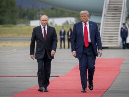 call trump putin demands full control donetsk oblast has failed conquer 11 years wp says · post president donald welcomes russian vladimir joint base elmendorf-richardson anchorage alaska 15 2025 (dod