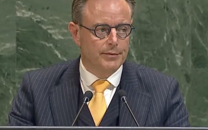 Bart De Wever, Prime Minister of Belgium, addresses the UN General Assembly in New York on 26 September 2025.