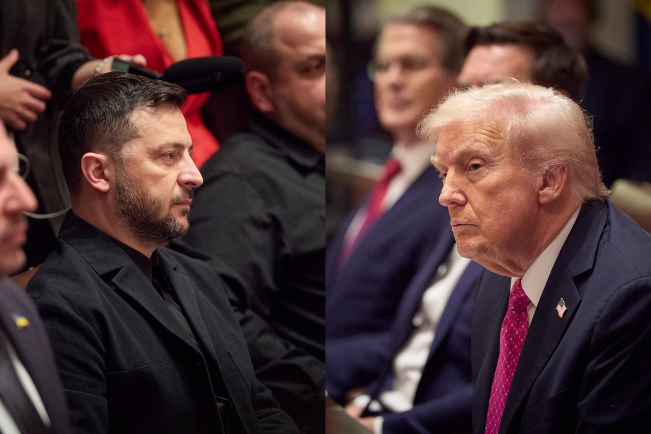 Ukrainian President Volodymyr Zelenskyy and US President Donald Trump during a meeting at the White House on 17 October 2025.