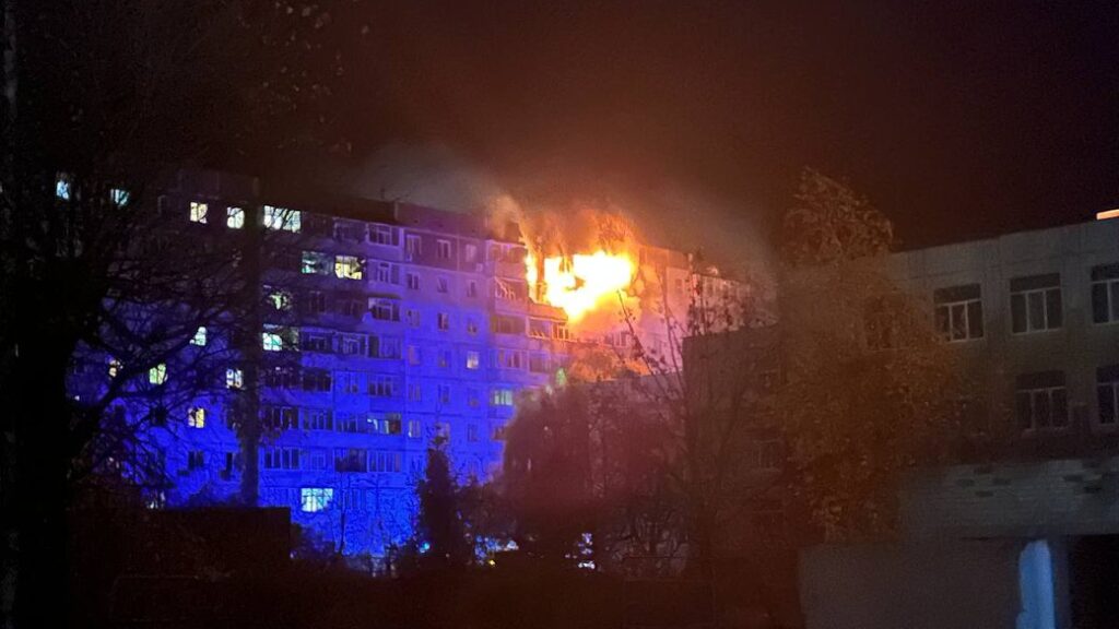 children among 15 injured russia’s latest drone attack sumy moscow keeps targeting power grid railways kills 12 across ukraine · post fire multi-story residential building after russian strike night 31
