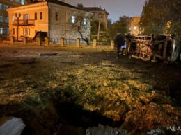 russia strikes kyiv's brodsky synagogue kills firefighter kharkiv double-tap attack—both hit massive 130-drone overnight assault · post aftermath russian attack kyiv 23 2025 наслідки російської атаки києва жовтня тимур ткаченко