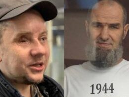 Oleksandr Sizikov (left) and Lenur Khalilov (right). Khalilov's shirt reads "1944" - referring to the year the Soviet Union deported Crimean Tatars en masse from the peninsula. Photo: Crimean Solidarity via Suspilne Crimea