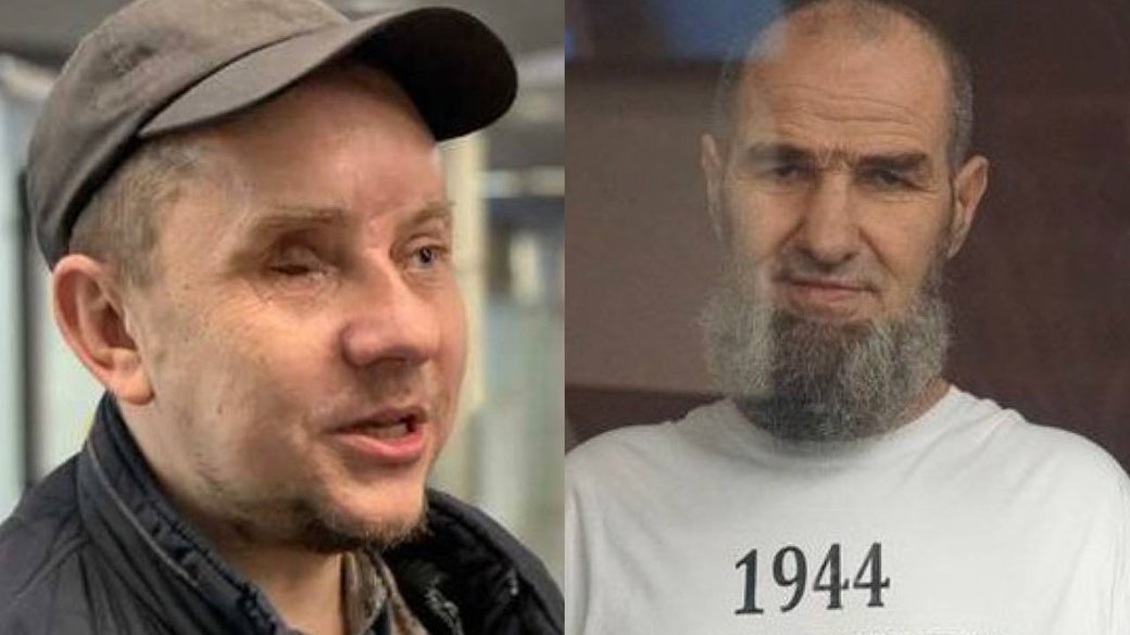 Oleksandr Sizikov (left) and Lenur Khalilov (right). Khalilov's shirt reads "1944" - referring to the year the Soviet Union deported Crimean Tatars en masse from the peninsula. Photo: Crimean Solidarity via Suspilne Crimea