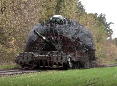 A Russian hedgehog tank.