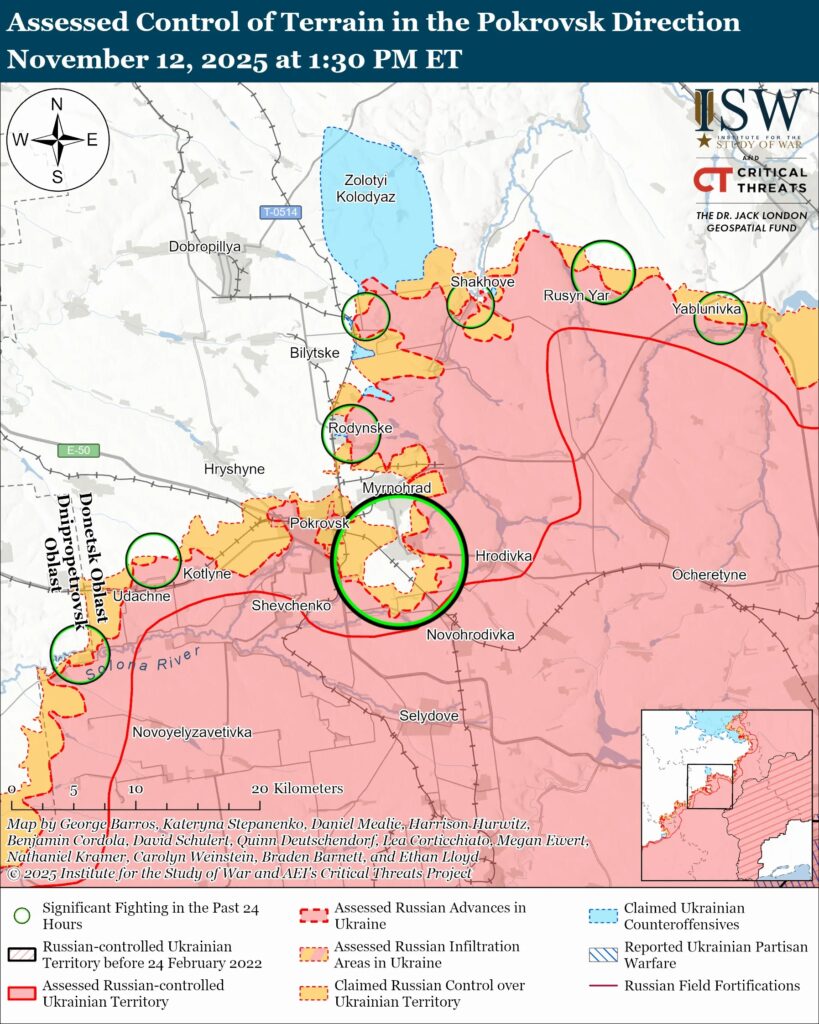 isw russian milbloggers declare pokrovsk “almost taken” — says evidence shows only 46% control · post pokrovsk-direction-november-12-2 ukraine news ukrainian reports