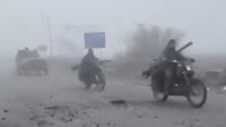 Russian assault through fog in Pokrovsk.