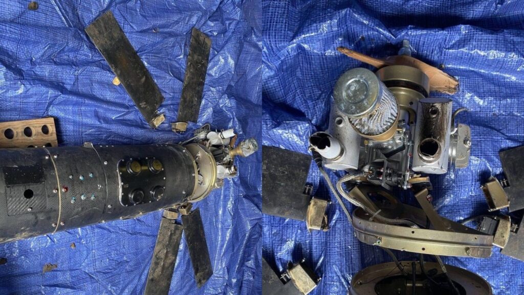 Wreckage of the Iranian-built Shahed‑101 drone shot down over Ukraine, showing its internal components. Photo: Serhii Flash