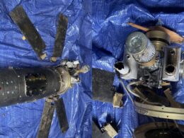 Wreckage of the Iranian-built Shahed‑101 drone shot down over Ukraine, showing its internal components. Photo: Serhii Flash