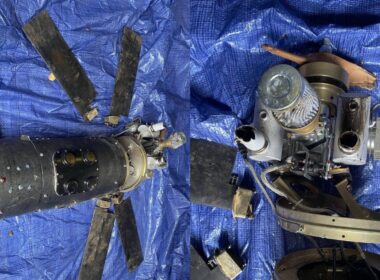 Wreckage of the Iranian-built Shahed‑101 drone shot down over Ukraine, showing its internal components. Photo: Serhii Flash