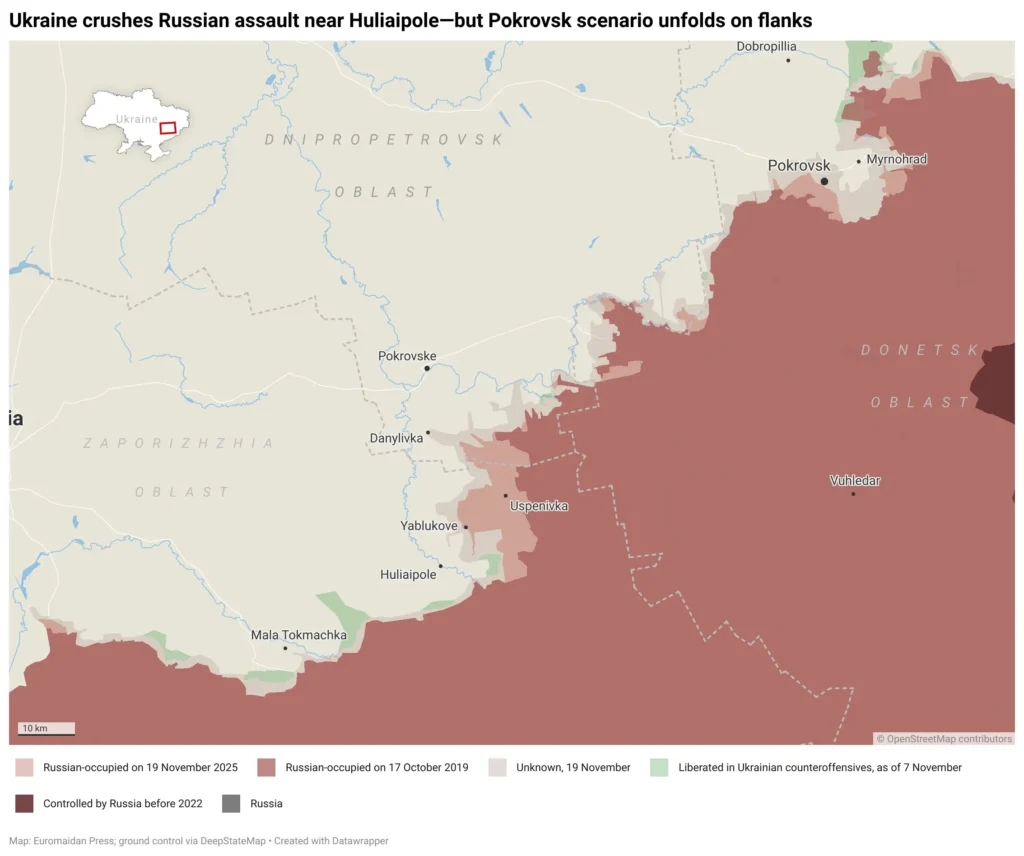 Huliaipole Danylivka map