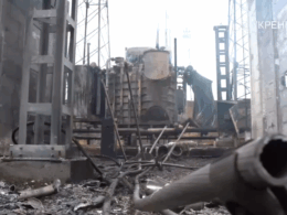 Ukrainian energy infrastructure damaged after a Russian attack. Screenshot from video: Ukrainian Ministry of Energy