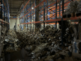 Damage at the World Food Programme warehouse in Dnipro after a Russian drone strike. Photo: Suspilne Dnipro