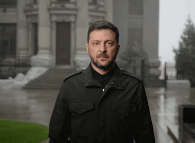 Ukrainian President Volodymyr Zelenskyy during his video address on 21 November 2025. Screenshot from video: Zelenskyy / Official