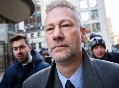 Nathan Gill, former leader of Reform UK in Wales, arrives at the Old Bailey for his sentencing hearing in November 2025. Photo: James Manning/PA Wire via BBC.