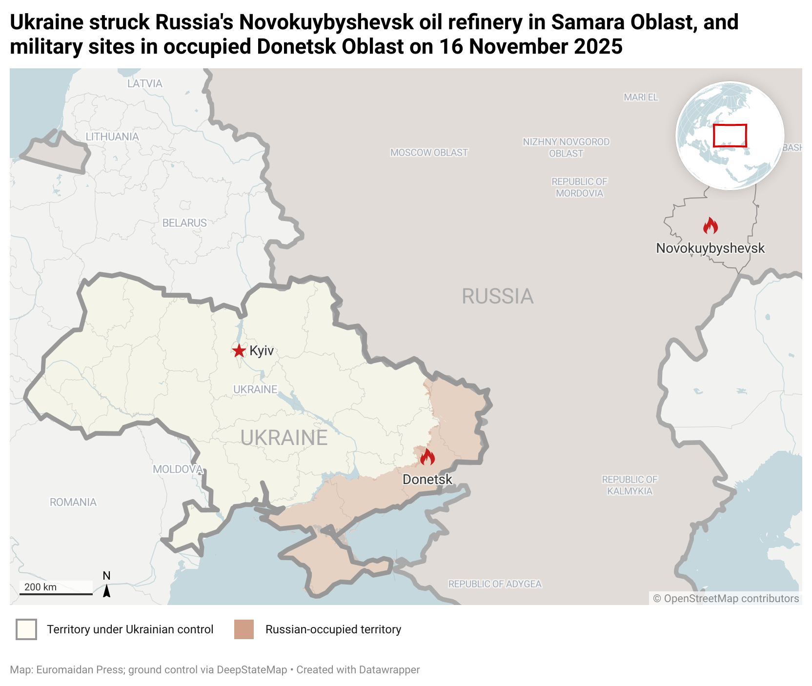 ukraine strikes russia's novokuybyshevsk oil refinery new bars drones sixth hit same site (video) · post o17du-ukraine-struck-russia-s-novokuybyshevsk-oil-refinery-in-samara-oblast-and-military-sites-in-occupied-donetsk-oblast-on-16-november-2025- ukrainian forces launched long-range drone strike key russian infrastructure overnight 16 2025 army’s