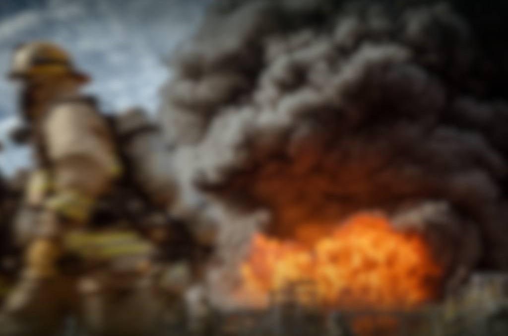 Firefighter attending to a blaze following a Russian attack on Ukraine's energy infrastructure.