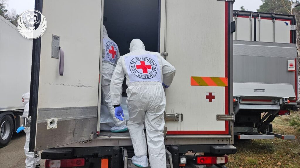 bodies of fallen soldiers.