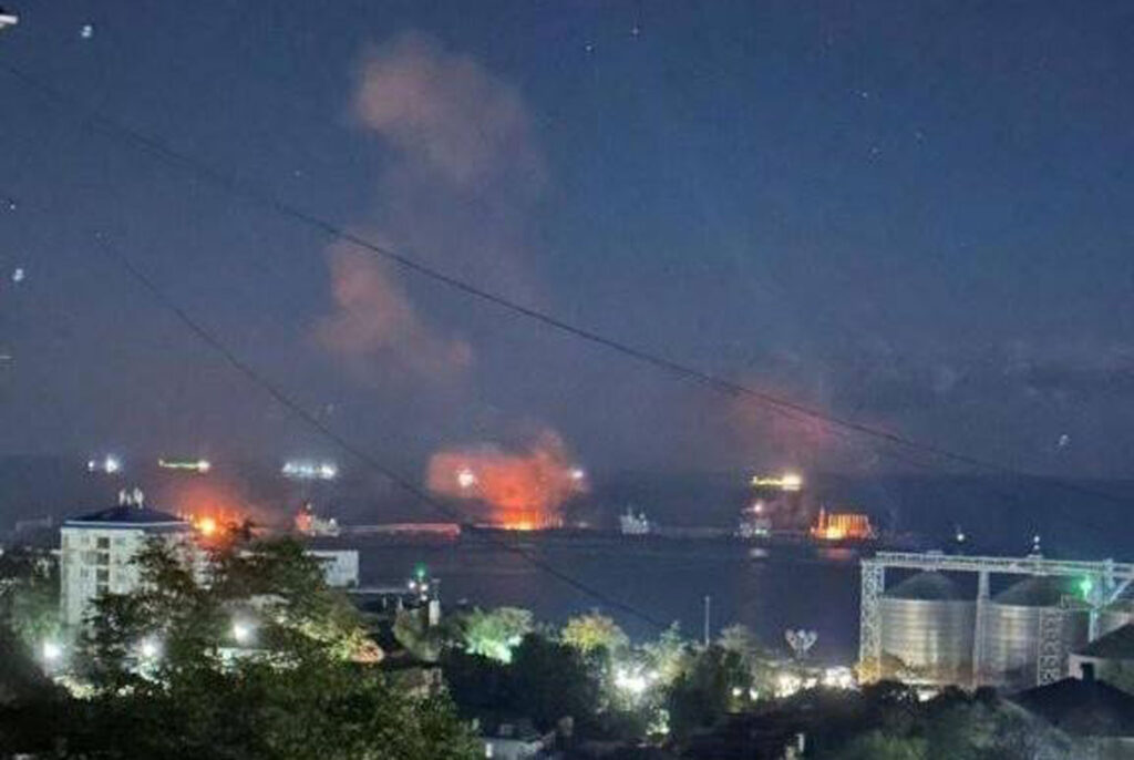 flames light up tuapse bay ukrainian drones target russia’s black sea oil terminal again · post fires burning three separate locations within krasnodar krai russia during drone strike 2 2025