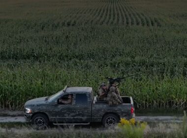 ukrainian troops train shoot down drones using seagull flyswatter vr simulators · post mobile fire team mounted machine gun patrols rural area hunt incoming shahed antidrone group virtual reality learn