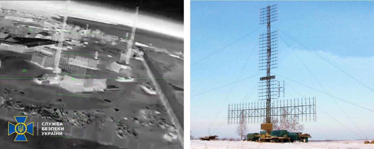ukraine’s drones destroy mig-31 jet anti-air system radars belbek base occupied crimea (photos map) · post strike drone footage reference russian nebo-svu long-range radar shortly before destruction airbase 18 2025