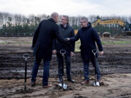 first nato denmark lets ukraine set up missile fuelfactory near skrydstrup airbase · post danish economy minister morten bødskov (center) haderslev municipality mayor mads skau (left) fire point director viacheslav