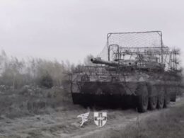 italy approves ukraine military aid 2026 shelving earlier shift humanitarian focus · post italian-supplied centauro b1 wheeled tank destroyer ukraine’s 78th air assault brigade seen covered anti-drone cage armor telegram/zhurnal