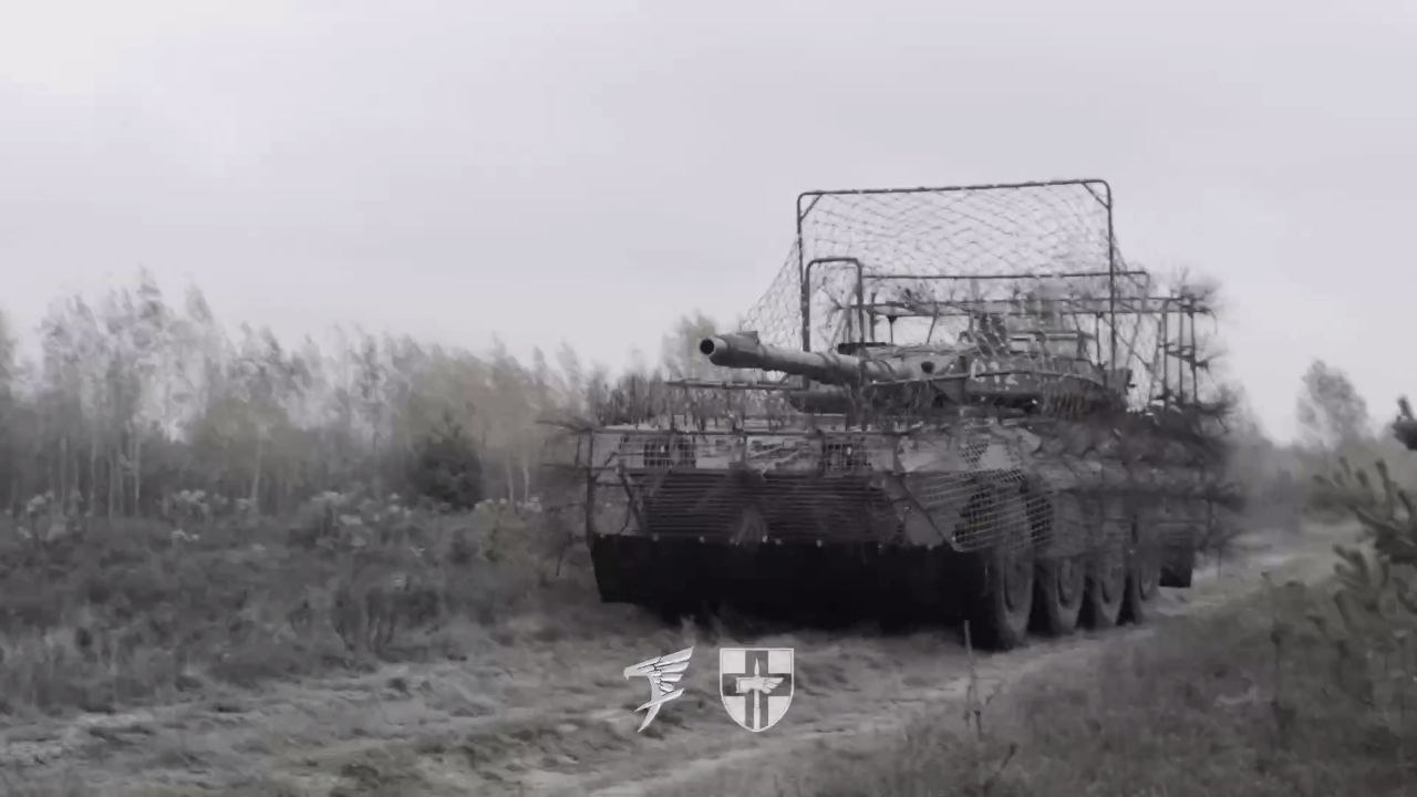 italy approves ukraine military aid 2026 shelving earlier shift humanitarian focus · post italian-supplied centauro b1 wheeled tank destroyer ukraine’s 78th air assault brigade seen covered anti-drone cage armor telegram/zhurnal