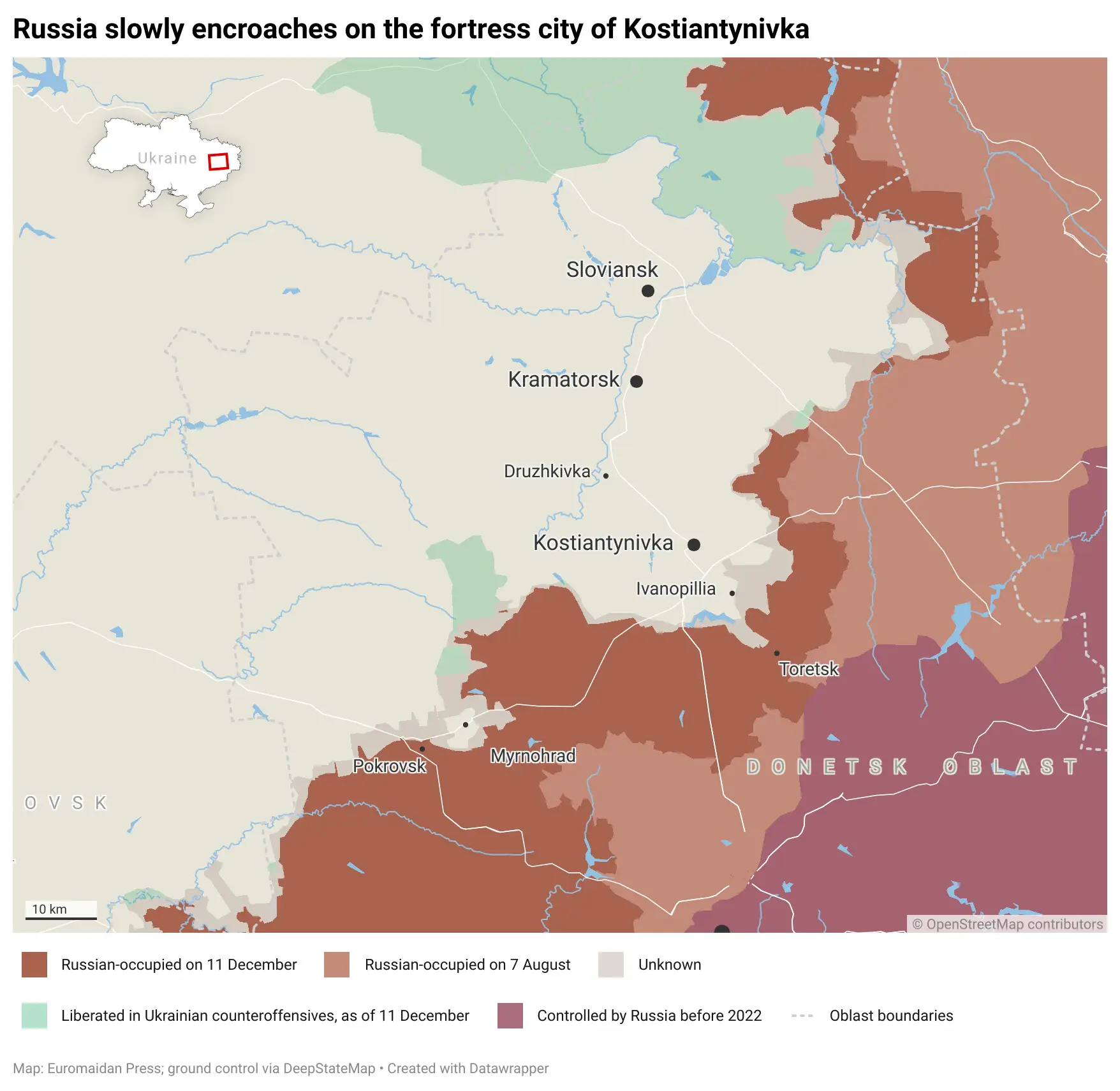 Sloviansk Kostiantynivka Druzhkivka