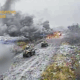 Ukrainian reconnaissance footage shows burning Russian vehicles and smoke during a failed assault near Pokrovsk on 10 December.