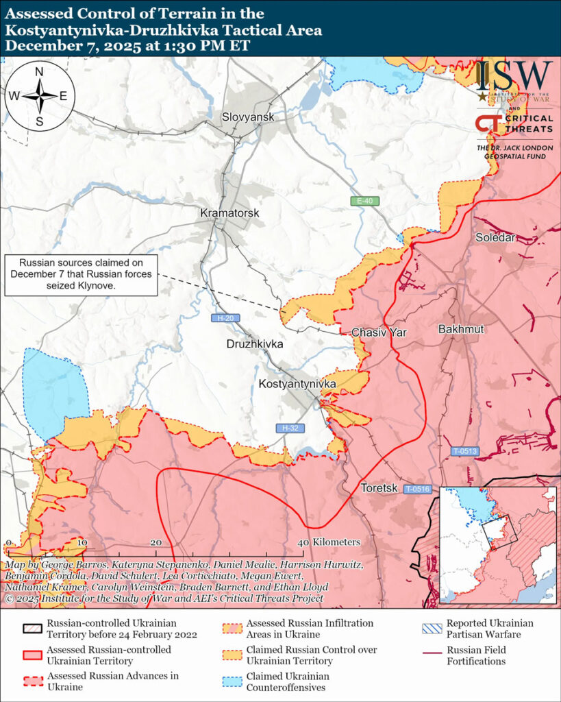 isw ukraine advances near donetsk's kostiantynivka russia zaporizhzhia's huliaipole · post assessed territorial control claimed druzhkivka donetsk oblast 7 2025 kostyantynivka-druzhkivka-tactical-area-december-7-2025 ukrainian troops made confirmed advance south russian forces recently