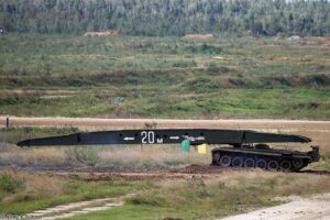 A Russian MTU-72 bridgelayer during a 2016 exercise.