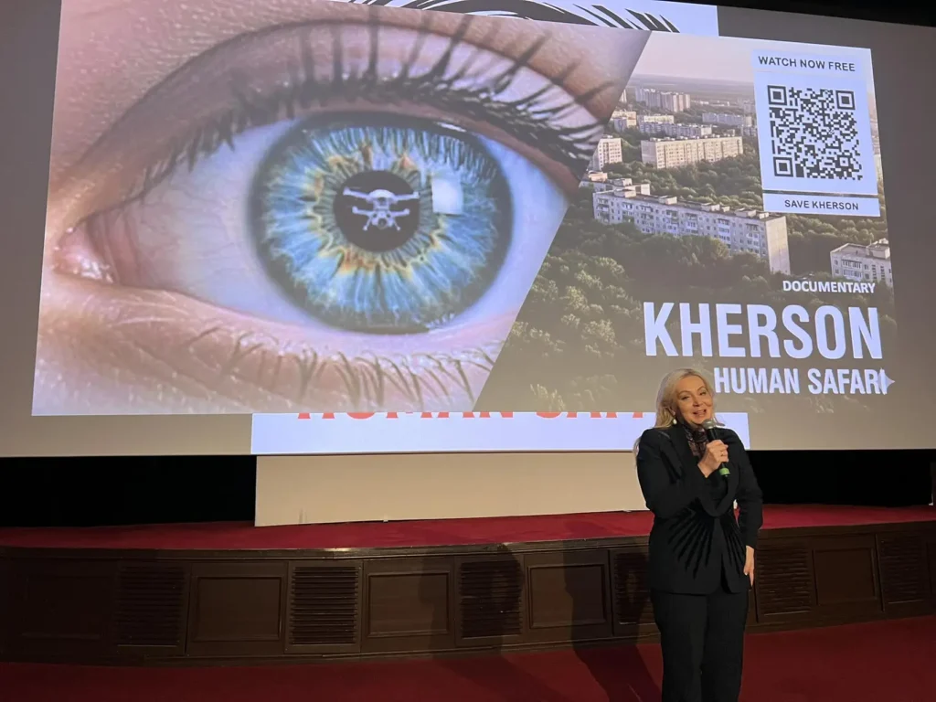 Russia hunts kills protest targets civilians with drones stop human safari save kherson children drones film