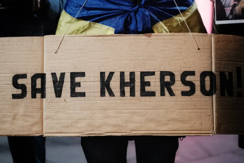 protest Russia hunts targets civilians with drones Do I look like a target stop human safari save kherson