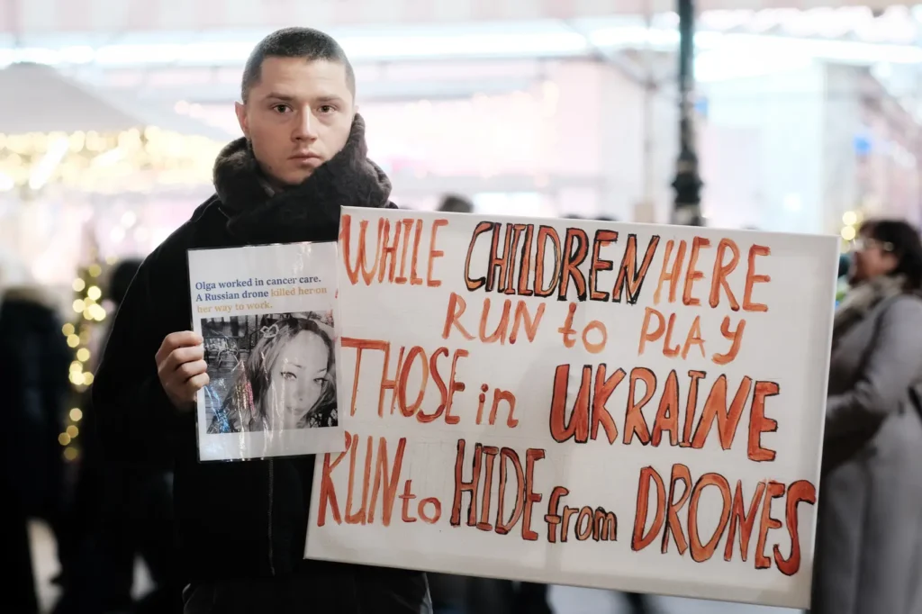 Russia hunts kills protest targets civilians with drones stop human safari save kherson children drones