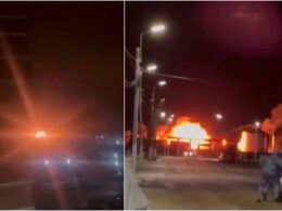 drones attack two refineries oil depot russia · post fires erupt russian energy facilities during overnight drone attacks 13 2025 left afipsky refinery krasnodar krai right urupinsk volgograd oblast afipsky-left-uryupinsk-right