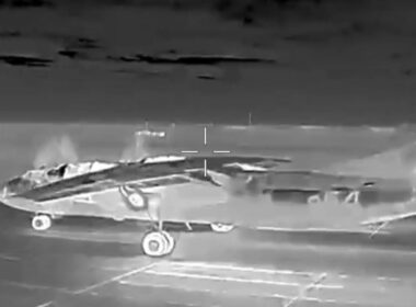 ukrainian drones blow up russian an-26 plane two more radars occupied crimea (video) · post drone thermal view military transport aircraft moments before strike struck main directorate intelligence ukraine targeted