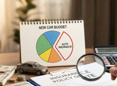 The cost of auto insurance as part of the budget for a new car