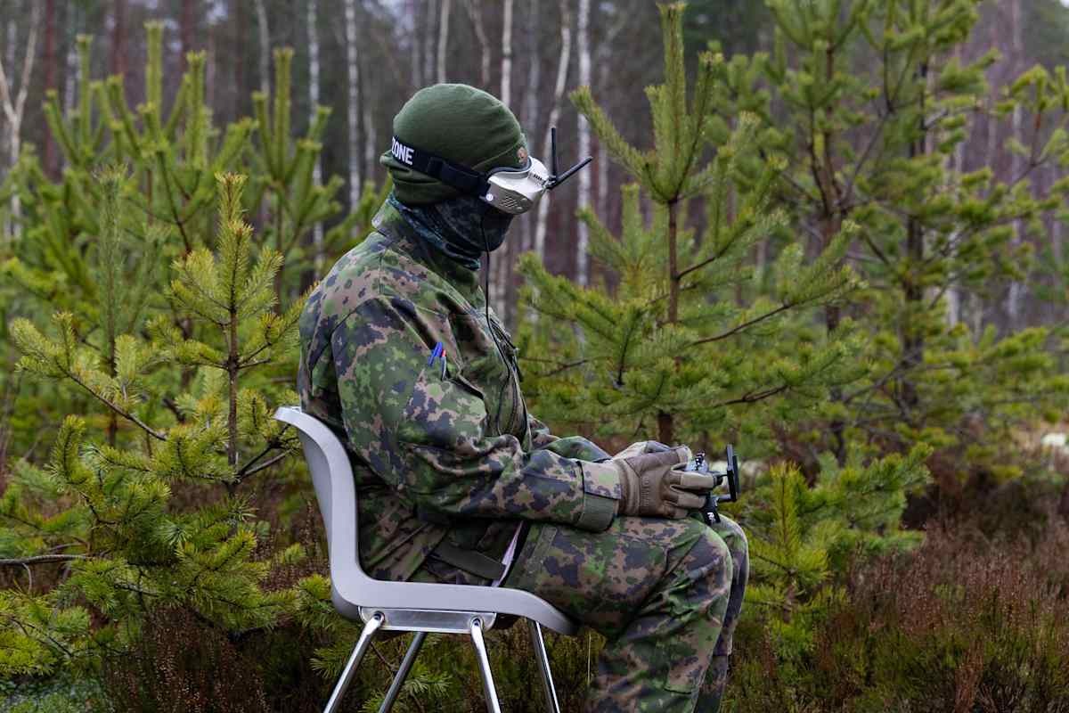 finland makes drone training compulsory all new soldiers · post finnish army staff member trains operate using fpv goggles remote controller niinisalo garrison center pilot esa syväkuru yle ukraine news