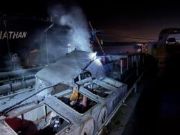 russia hits ports kovel railway station overnight targets ukraine’s power infrastructure amid severe winter temperatures · post damaged port vessel after russian drone strike odesa oblast 26 2025 oleksiy kuleba