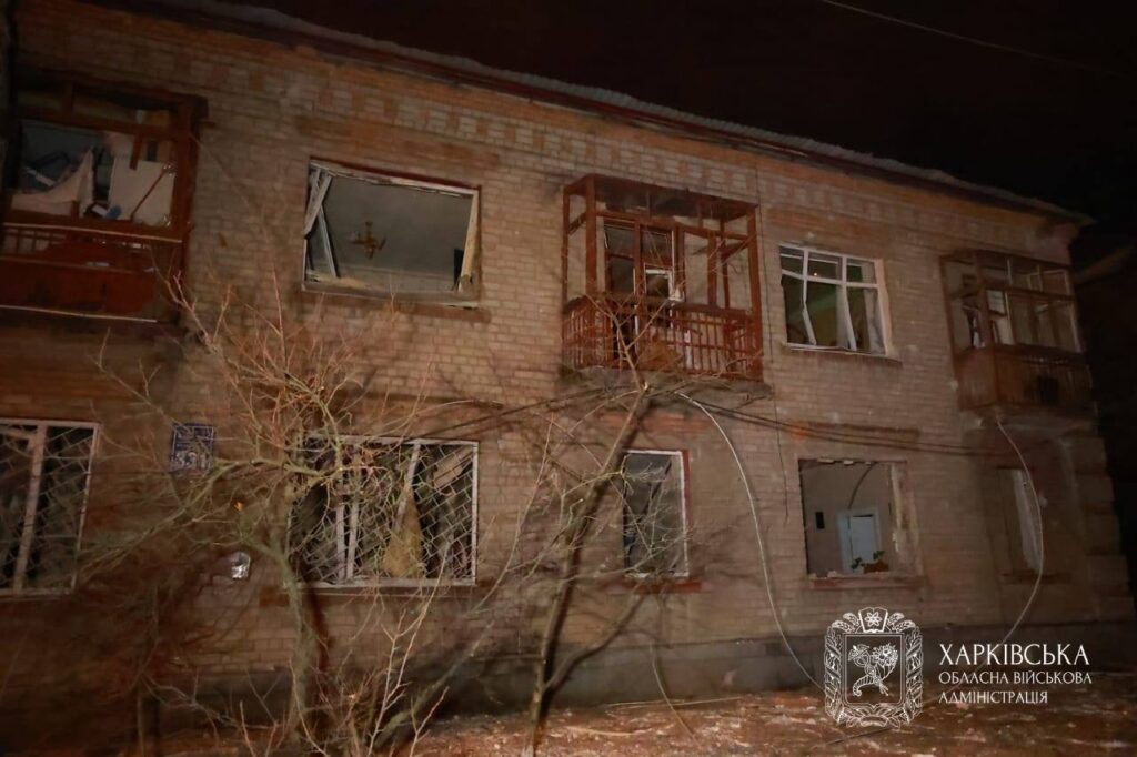 Damage from Russian strikes on Kharkiv, 26 December 2025. Photo: Oleh Syniehubov