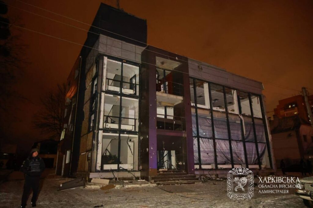 Damage from Russian strikes on Kharkiv, 26 December 2025. Photo: Oleh Syniehubov