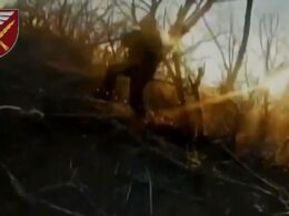 Russian soldier moments before a drone strike in the area of Pokrovsk, Donetsk Oblast. December 2025. Screenshot: 7th Corps of Ukraine's Air Assault Forces.