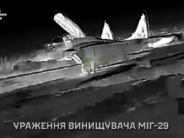 ukraine just hit mig-29 radar crimea — filmed entire strike (video) · post ukrainian drone camera captures moment before striking russian fighter jet parked kacha airbase occupied news reports