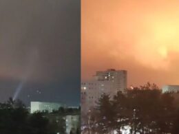 ukrainian drones hit syzran oil refinery russia military installations across occupied regions (map videos) · post air defense activity bright explosion seen over russia's during drone strike local early hours