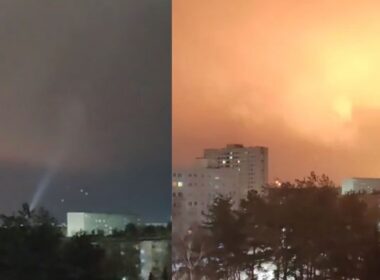 ukrainian drones hit syzran oil refinery russia military installations across occupied regions (map videos) · post air defense activity bright explosion seen over russia's during drone strike local early hours