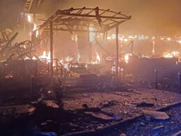 russian drones strike odesa christmas night killing one injuring two civilians · post fire industrial facility oblast after drone attack overnight 25 2025 пожежа на одещині унаслідок атаки рф вночі