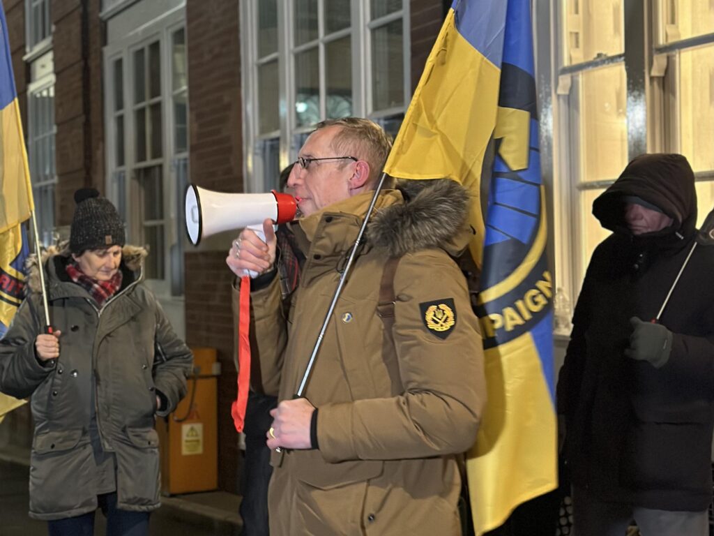 protest oligarch #MakeRussiaPay frozen assets sanctions UK Ukraine Solidarity Campaign Campaign for Ukraine Vsesvit Protesters gather outside the UK Conservative Party headquarters in London on 7 January, calling for an end to “business as usual” with Kremlin-linked oligarchs and demanding that frozen Russian assets be transferred to support Ukraine. Photo: ICUV