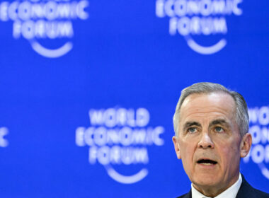 Canadian Prime Minister Mark Carney giving a speech at Davos, 20 January 2026