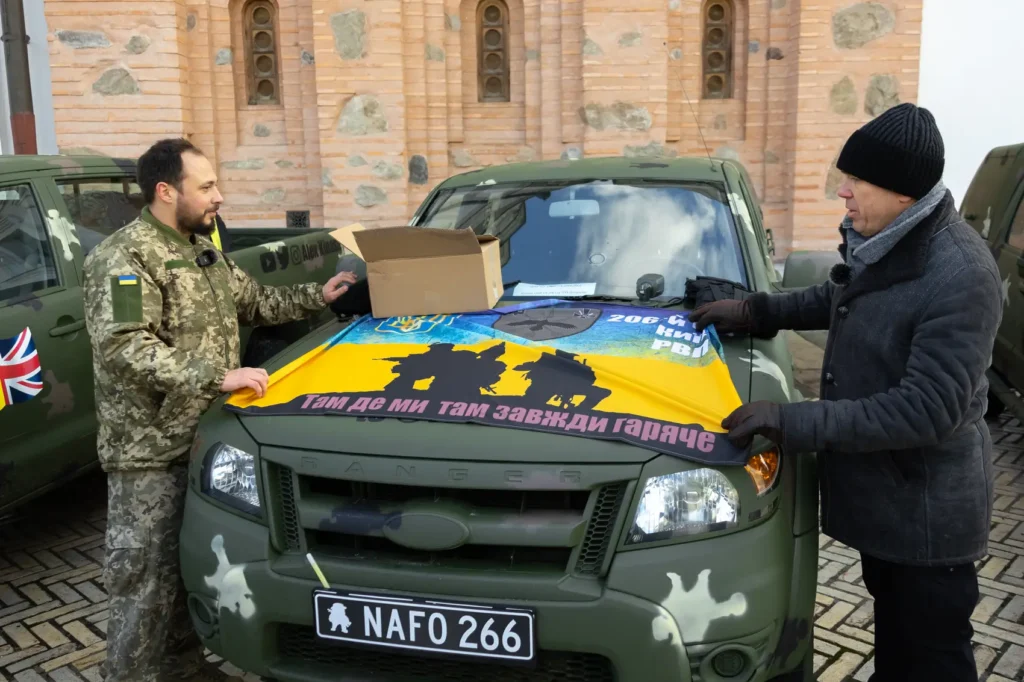 SUV truck lifeline to Kyiv volunteers crowdfunding convoy estonia delivery